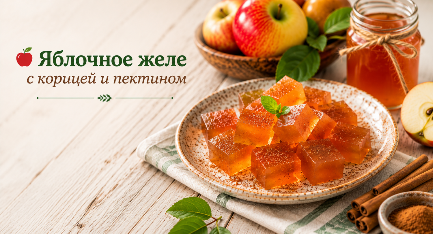 Яблочное желе с корицей и пектином Яблочное желе с корицей и пектином